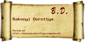 Bakonyi Dorottya névjegykártya
